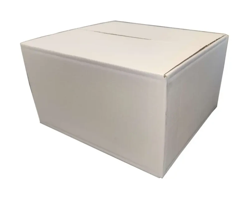 Zewnętrznie bielony karton klapowy o wymiarach 300x270x170 mm, wykonany z 3-warstwowej tektury falistej (fala B) o gramaturze 350 g/m². Wewnątrz karton jest szary. Konstrukcja F201 gwarantuje łatwe składanie i solidną ochronę zawartości.