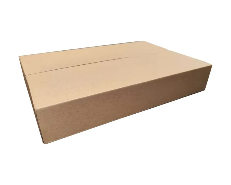 Szary karton z automatycznym dnem o wymiarach 450x300x80mm. Opakowanie wykonane z 3warstwowej tektury.