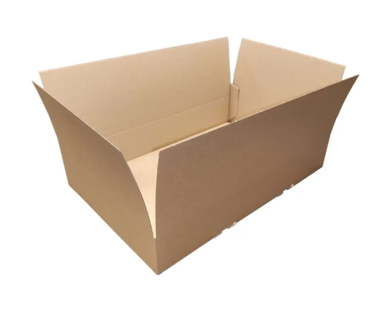 Szary karton z automatycznym dnem o wymiarach 450x300x80mm. Opakowanie wykonane z 3warstwowej tektury.