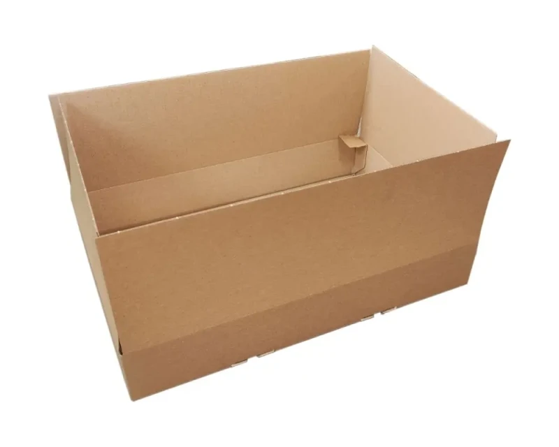 Szary karton z automatycznym dnem o wymiarach 450x300x80mm. Opakowanie wykonane z 3warstwowej tektury.