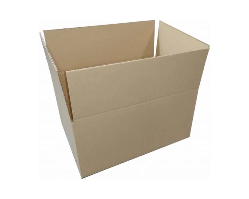 Szary karton klapowy o wymiarach 350x250x190mm, wykonany z 3-warstwowej tektury (fala B) o gramaturze 360 g/m². Konstrukcja F201 zapewnia łatwe składanie.