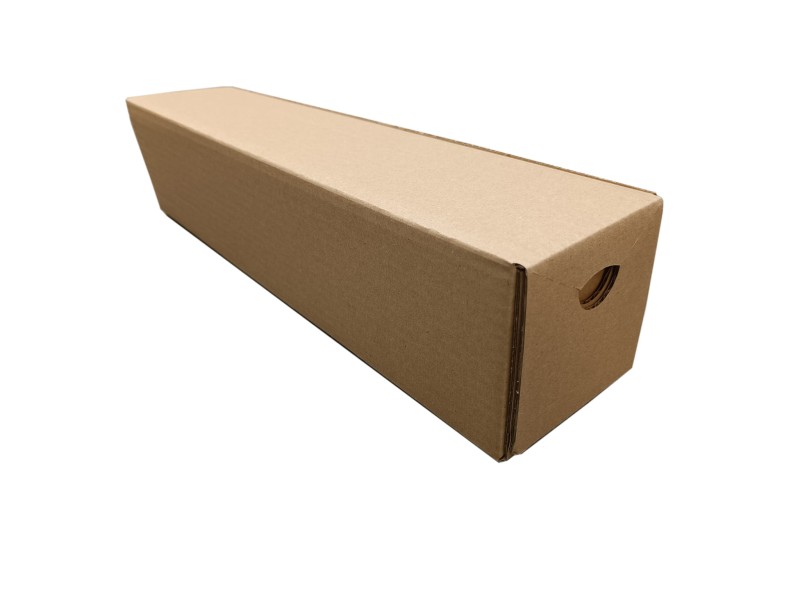 Kwadratowa tuba kartonową o wymiarach 100x100x430mm, wykonana z szarej tektur, fala B. Wyposażona w dwa paski klejowe i perforację do łatwego otwierania, umożliwia szybkie zamknięcie i wygodne użytkowanie bez dodatkowej taśmy.