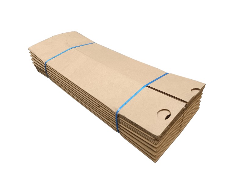 Kwadratowa tuba kartonową o wymiarach 100x100x430mm, wykonana z szarej tektur, fala B. Wyposażona w dwa paski klejowe i perforację do łatwego otwierania, umożliwia szybkie zamknięcie i wygodne użytkowanie bez dodatkowej taśmy.