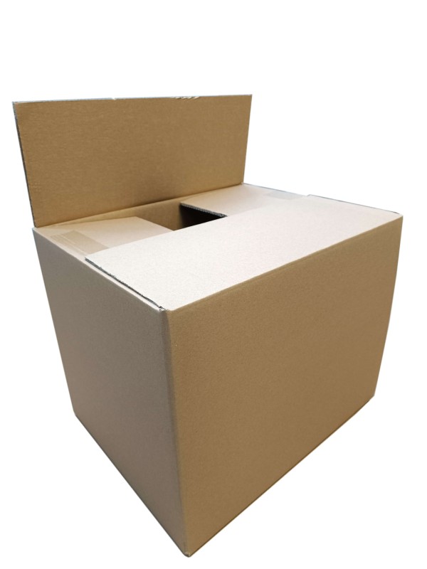 Szary karton klapowy o wymiarach zewnętrznych 525x420x425 mm, wykonany z 5-warstwowej tektury falistej (fala BC) o gramaturze 595 g/m². Ma klasyczny dużą pojemność, idealną do przechowywania oraz transportu większych przedmiotów.