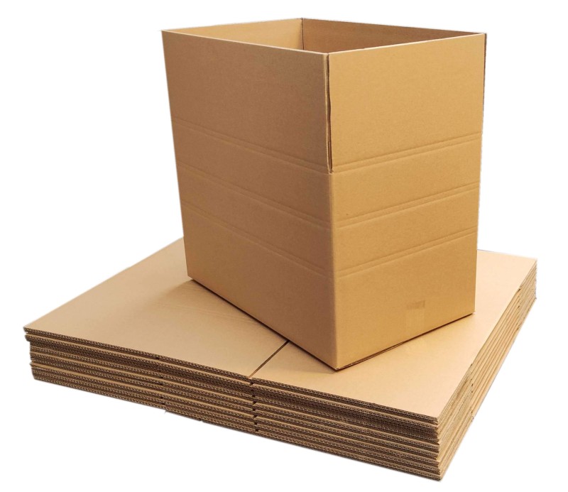 Szary karton klapowy o wymiarach wewnętrznych 563x353x355 mm, wykonany z 5-warstwowej tektury (fala BC) i gramaturze 690 g/m². Karton wyposażony jest w dodatkowe bigi na wysokości 170 i 260 mm, co umożliwia dostosowanie jego wysokości.