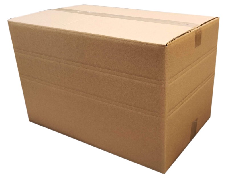 Szary karton klapowy o wymiarach wewnętrznych 563x353x355 mm, wykonany z 5-warstwowej tektury (fala BC) i gramaturze 690 g/m². Karton wyposażony jest w dodatkowe bigi na wysokości 170 i 260 mm, co umożliwia dostosowanie jego wysokości.