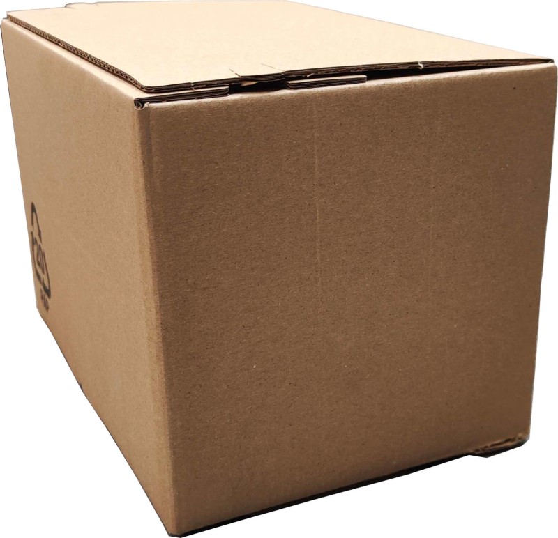 Karton e-commerce o wymiarach 295x197x200mm wykonane z szarej pięciowarstwowej tektury falistej (fala EB, gramatura 686 g/m²). Posiada automatyczne dno, na górnej klapie są dwa paski klejowe i zrywkę. W lewym dolnym rogu jest nadruk symbolu PAP20.