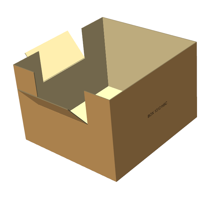 Wytrzymały karton klapowy FEFCO 200 o wymiarach 1250x1150x823 mm, wykonany z 5-warstwowej tektury falistej typu BC (gramatura 770 g/m²) w naturalnym szarym kolorze. Posiada dwa perforowane okienka inspekcyjne.