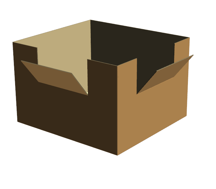 Wytrzymały karton klapowy FEFCO 200 o wymiarach 1250x1150x823 mm, wykonany z 5-warstwowej tektury falistej typu BC (gramatura 770 g/m²) w naturalnym szarym kolorze. Posiada dwa perforowane okienka inspekcyjne.