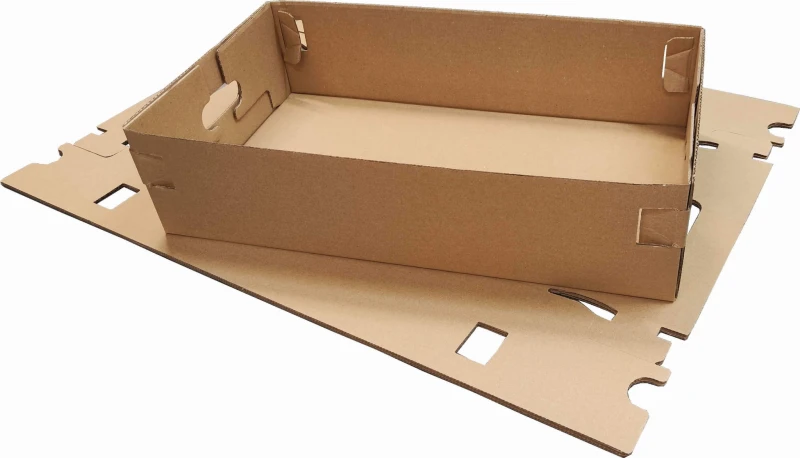 Solidna, 3-warstwowa tacka tekturowa o wymiarach 535x300x130 mm, wykonana z trwałej szaro-szarej tektury (gramatura 455 g/m²). Estetyczne i wielofunkcyjne opakowanie.