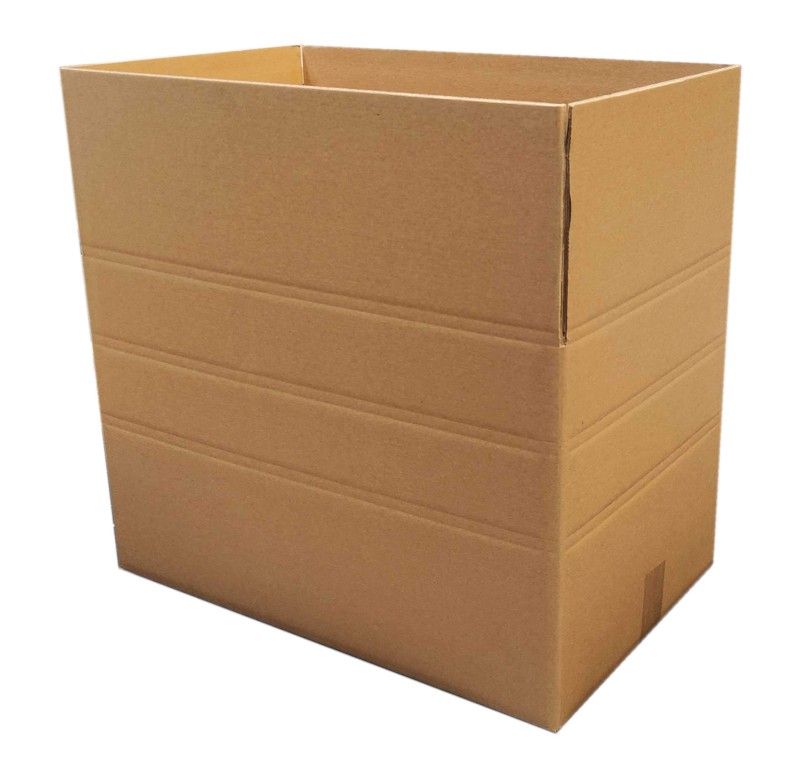 Szary karton klapowy o wymiarach wewnętrznych 563x353x355 mm, wykonany z 5-warstwowej tektury (fala BC) i gramaturze 690 g/m². Karton wyposażony jest w dodatkowe bigi na wysokości 170 i 260 mm, co umożliwia dostosowanie jego wysokości.