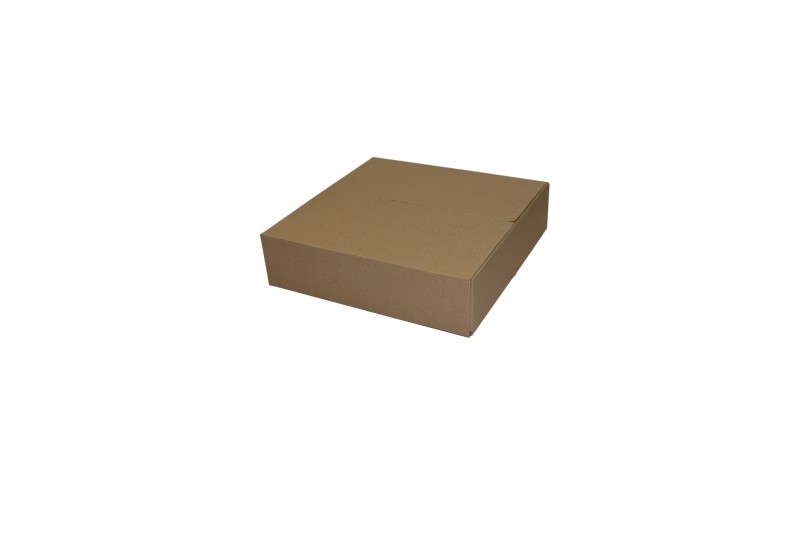 Karton klapowy o wymiarach 300x300x80mm, wykonany z szarej 3-warstwowej tektury falistej (fala B) o gramaturze 360 g/m². Konstrukcja F201 ułatwia szybkie składanie, a solidna tektura zapewnia skuteczną ochronę zawartości.