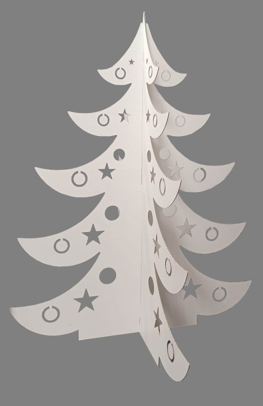 choinka tekturowa, dekoracja świąteczna, tektura falista, ekologiczne dekoracje, choinka kartonowa, ozdoby świąteczne, choinka 3D, dekoracje z tektury