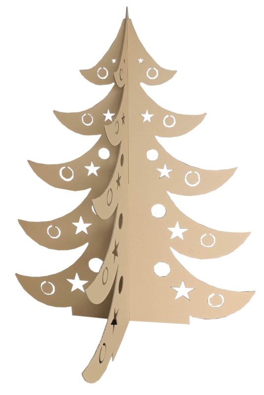 choinka tekturowa, dekoracja świąteczna, tektura falista, ekologiczne dekoracje, choinka kartonowa, ozdoby świąteczne, choinka 3D, dekoracje z tektury