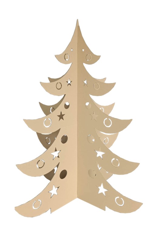 choinka tekturowa, dekoracja świąteczna, tektura falista, ekologiczne dekoracje, choinka kartonowa, ozdoby świąteczne, choinka 3D, dekoracje z tektury