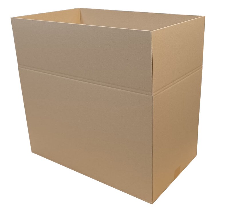 Przestronny karton klapowy o wymiarach 640x380x410 mm, wykonany z 3-warstwowej tektury (fala B) o gramaturze 410 g/m². Karton ma klasyczny szary kolor i spełnia wymagania gabarytu C paczkomatów InPost.