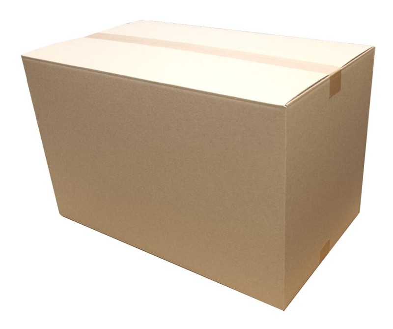 Przestronny karton klapowy o wymiarach 640x380x410 mm, wykonany z 3-warstwowej tektury (fala B) o gramaturze 410 g/m². Karton ma klasyczny szary kolor i spełnia wymagania gabarytu C paczkomatów InPost.