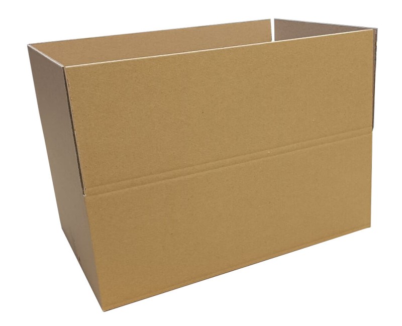 Szary karton klapowy o wymiarach 500x350x190mm. Wykonany z 3-warstwowej tektury falistej (fala B) o gramaturze 410 g/m². Opakowanie posiada klasyczna konstrukcję F201