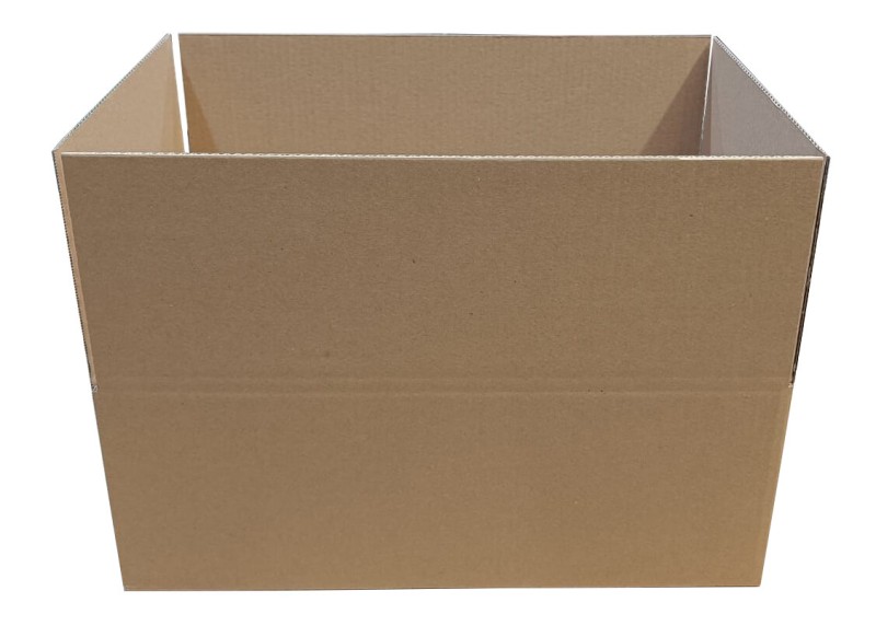 Szary karton klapowy o wymiarach 500x350x190mm. Wykonany z 3-warstwowej tektury falistej (fala B) o gramaturze 410 g/m². Opakowanie posiada klasyczna konstrukcję F201