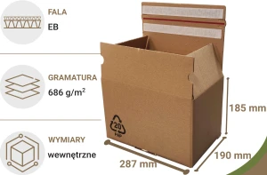 Karton e-commerce 287x190x185 mm 10 szt. - II gatunek