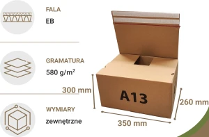 Kartony z automatycznym dnem i paskami klejowymi 400x300x200 mm 10 szt. - II gatunek