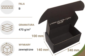 Karton fasonowy z nadrukiem 240x140x100 mm 20 szt. 470g/m2 - II gatunek