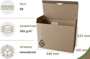 Opakowanie fasonowe z nadrukiem PAP 20 340x150x225 mm 10 szt. 585g/m2