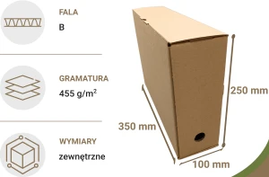 Pudełko archiwizacyjne, segregator A4 350x100x250 mm 25 szt.