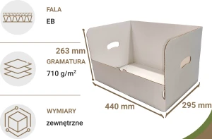 Karton ekspozycyjny 440x295x263 mm z automatycznym dnem 20 szt. 710g/m2