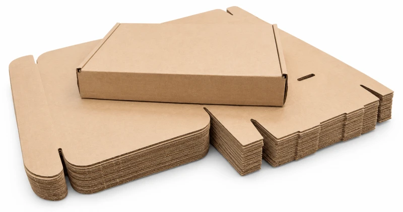 Karton fasonowy o wymiarach 320x220x50 mm, wykonany z 3-warstwowej tektury (fala B, gramatura 340 g/m²). Pudełko jest łatwe do złożenia i nie wymaga użycia taśmy czy kleju, co pozwala na szybkie i ekonomiczne pakowanie.